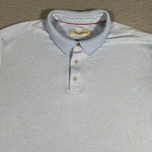 Tommy Bahama Shirt Mens XL Blue Golf Polo Knit Casual Preppy Modal Blend Logo